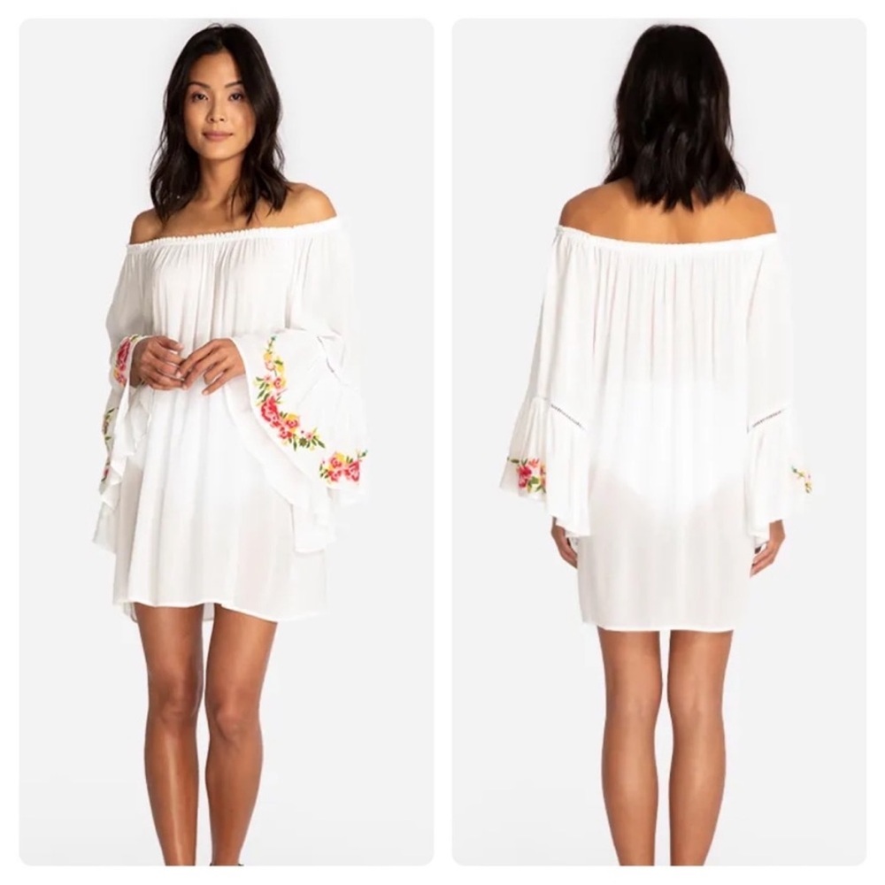 Johnny Was Casey Embroidered Tunic Top Medium Flowy Boho Gauzy - Picture 2 of 8